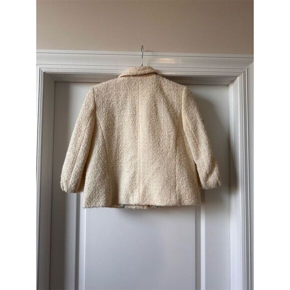 J. Crew Women's Ivory Teddy Coat Size 8 Winter Overcoat - Picture 4 of 4